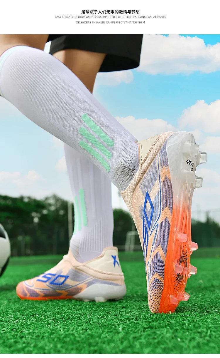 Men Soccer Shoes Cleats FG/TF Professional Original Women Football Boots Society Grass Indoor Training Unisex Non-Slip Sneakers.