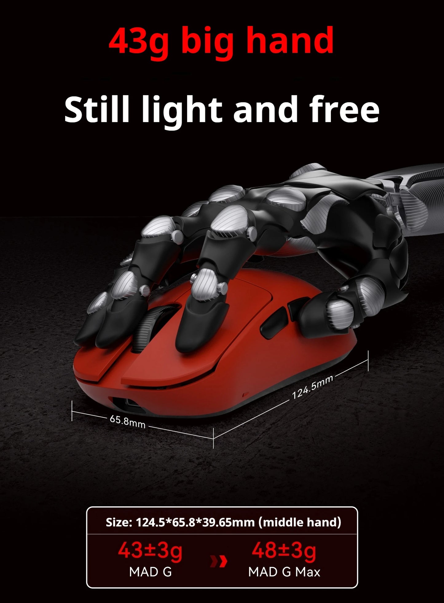 FGG Madlions Mad G Pro Max ultraleichte kabellose Maus Original 8K HZ Dual-Mode mit niedriger Latenz PAW3395 Gamer-Zubehör Geschenke