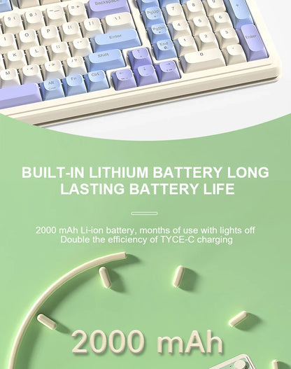 AULA S99 Spider Keyboard Membrane Keyboard Wireless Bluetooth Wired Three Mode RGB Gamer Keyboards Office Typing Mute 99 Keys