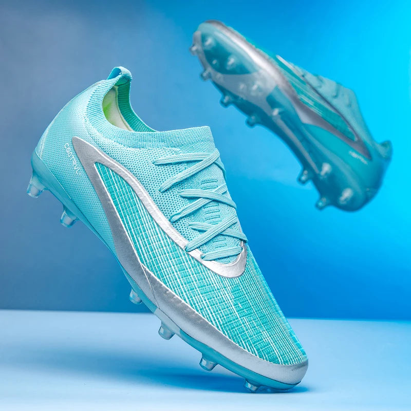 Nuove scarpe da calcio da uomo per esterno, traspiranti, antiscivolo, con tacchetti lunghi, per allenamento e partita, comode anche per ragazzi