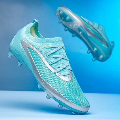 Nuove scarpe da calcio da uomo per esterno, traspiranti, antiscivolo, con tacchetti lunghi, per allenamento e partita, comode anche per ragazzi