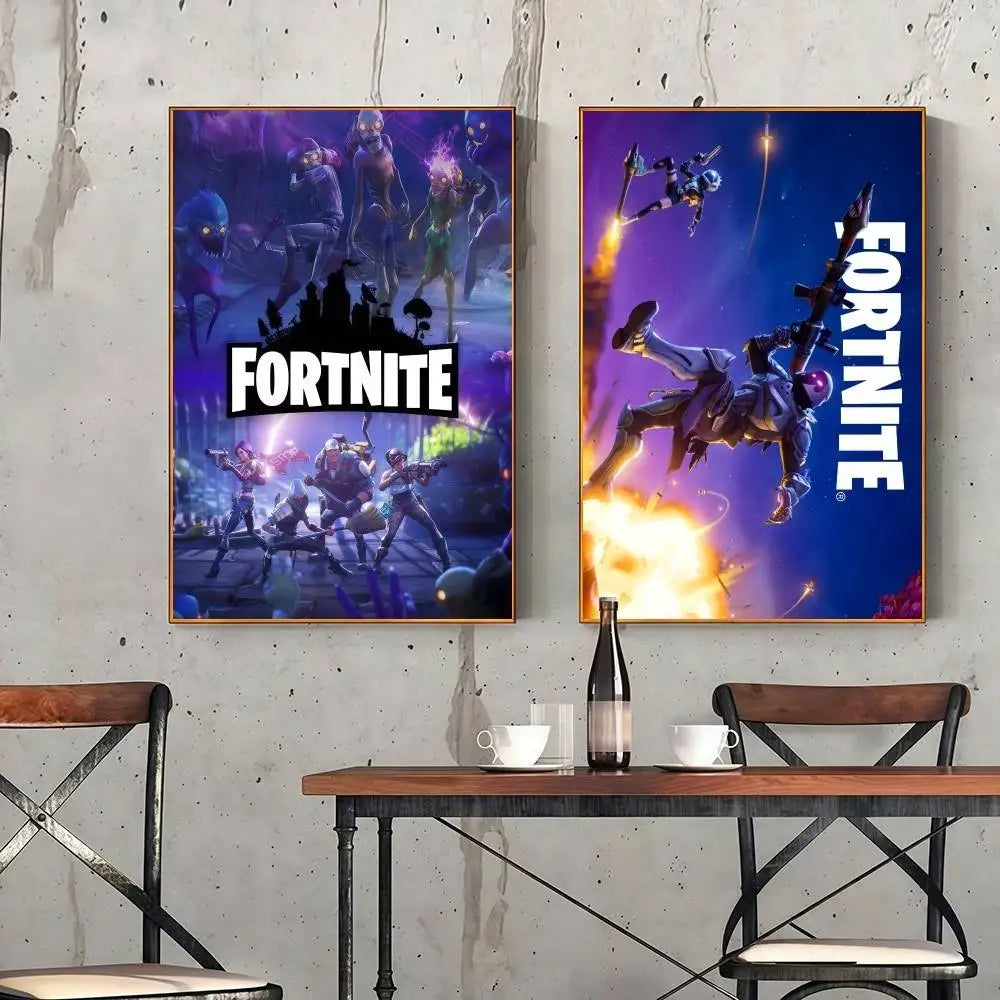 Стилен F-FORTNITE стикер постер с висока резолюция за освежаване на стените у дома и в стаята, наличен в разнообразни стилове.