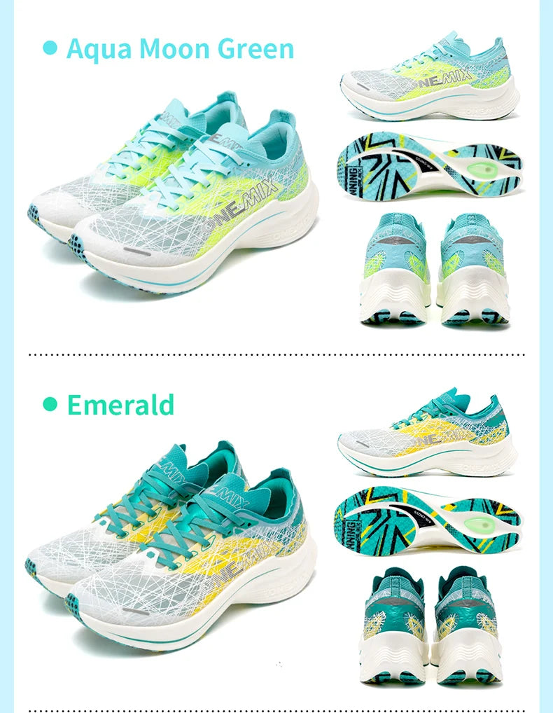 ONEMIX Carbon Plate Running Shoes for Men, Shock Absorption, Ultra-Light Sports Shoes, Rebound Outdoor Women Marathon Sneakers