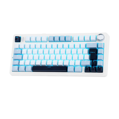 Teclado mecânico sem fios EPOMAKER x AULA F75 ISO-DE com conectividade tri-modo, layout alemão QWERTZ e bateria de 4000 mAh