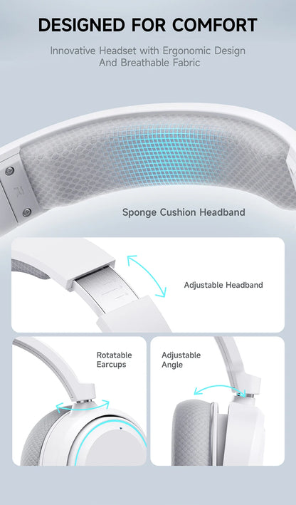 Picun G2 Kabelloses Gaming-Headset Bluetooth 5.3 – 7.1-Surround-Sound, Gaming-Kopfhörer mit 5ms niedriger Latenz und ENC-Mikrofon für PC, PS5, PS4, Switch & Mobilgeräte