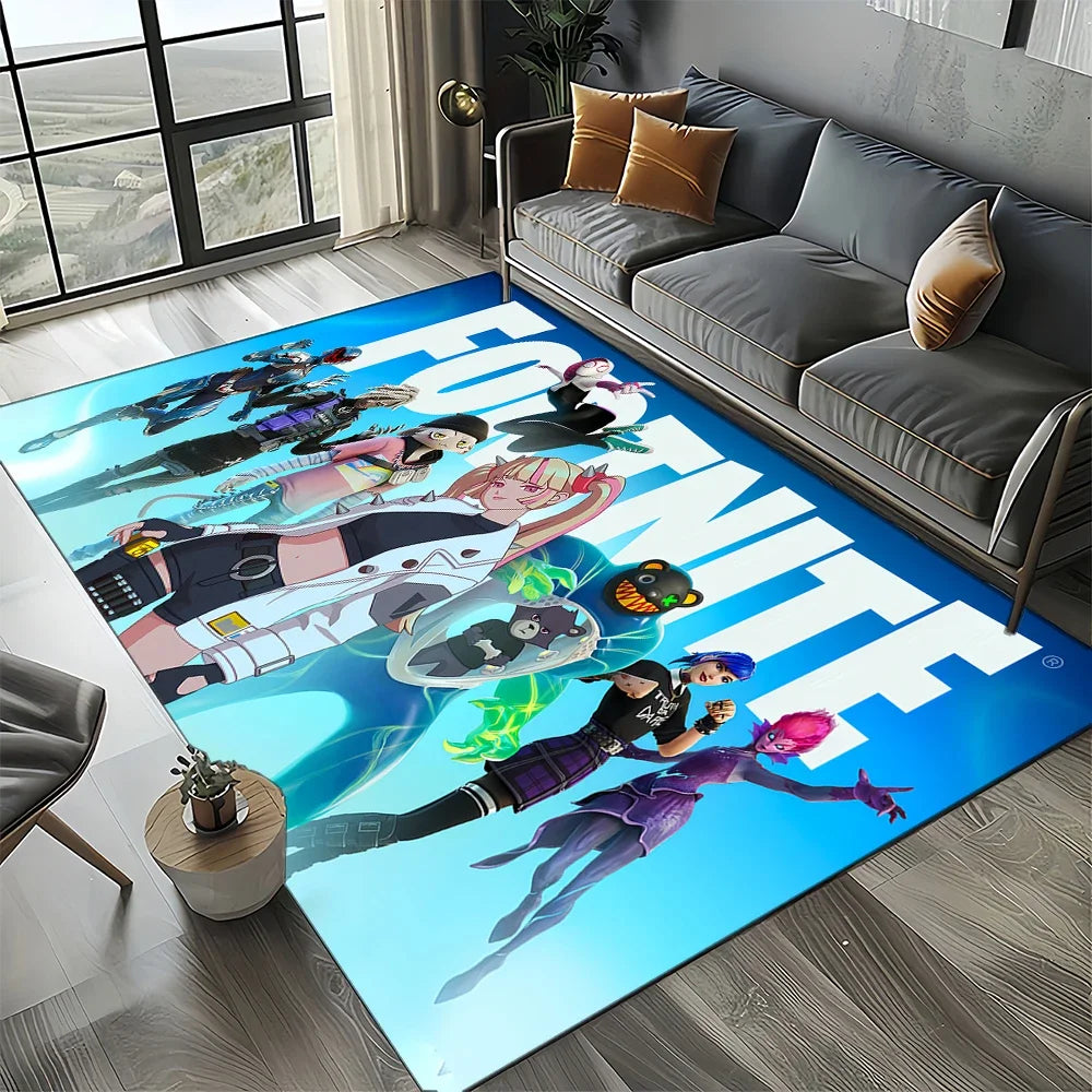 2025 Games 3D F-Fortnite Cartoon Carpet Rug for Living Room Bedroom Home Sofa Decoration, Kids Play Area Rug Non-slip Floor Mat