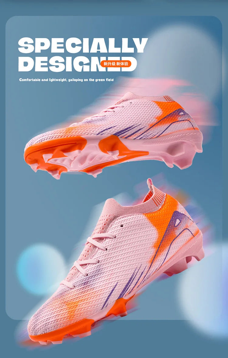 Professional Men's Outdoor FG Football Shoes, Durable Comfortable Training Shoes for Adults and Teenagers, Non-slip Soccer Shoes