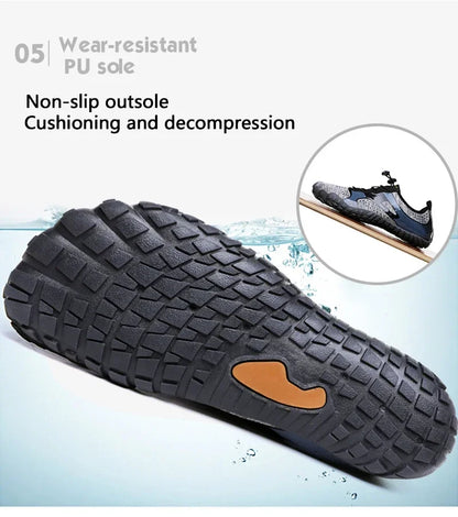 Men Lightweight Refreshing Aqua Boots Breathable Women Outdoor Water Shoes Anti-Slippery Wear-Resistant Sports Hiking Sneakers