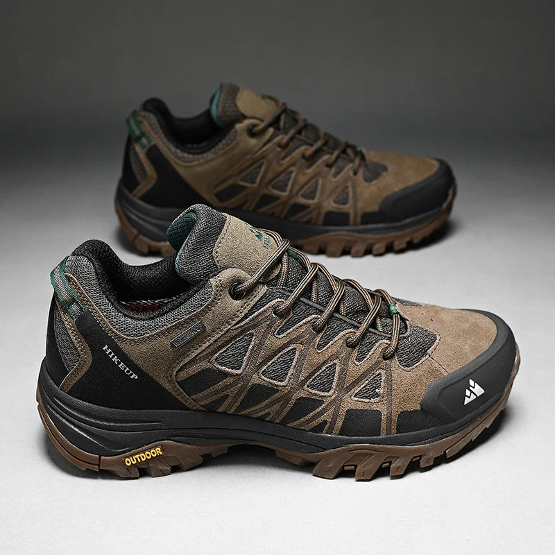 HIKEUP New Arrival Men's Hiking Shoes Breathable Lace Up Trekking Male Cushioning Outdoor Climbing Tourism Sneakers for Men