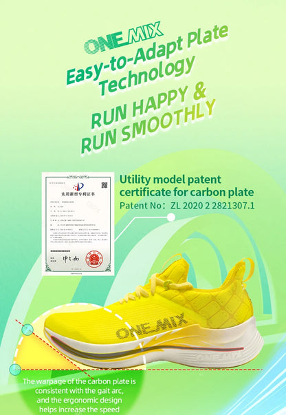 ONEMIX Carbon Plate Marathon Running Racing Shoes Professional Stable Support Shock-Relief Ultra-Light Rebound Sport Sneakers