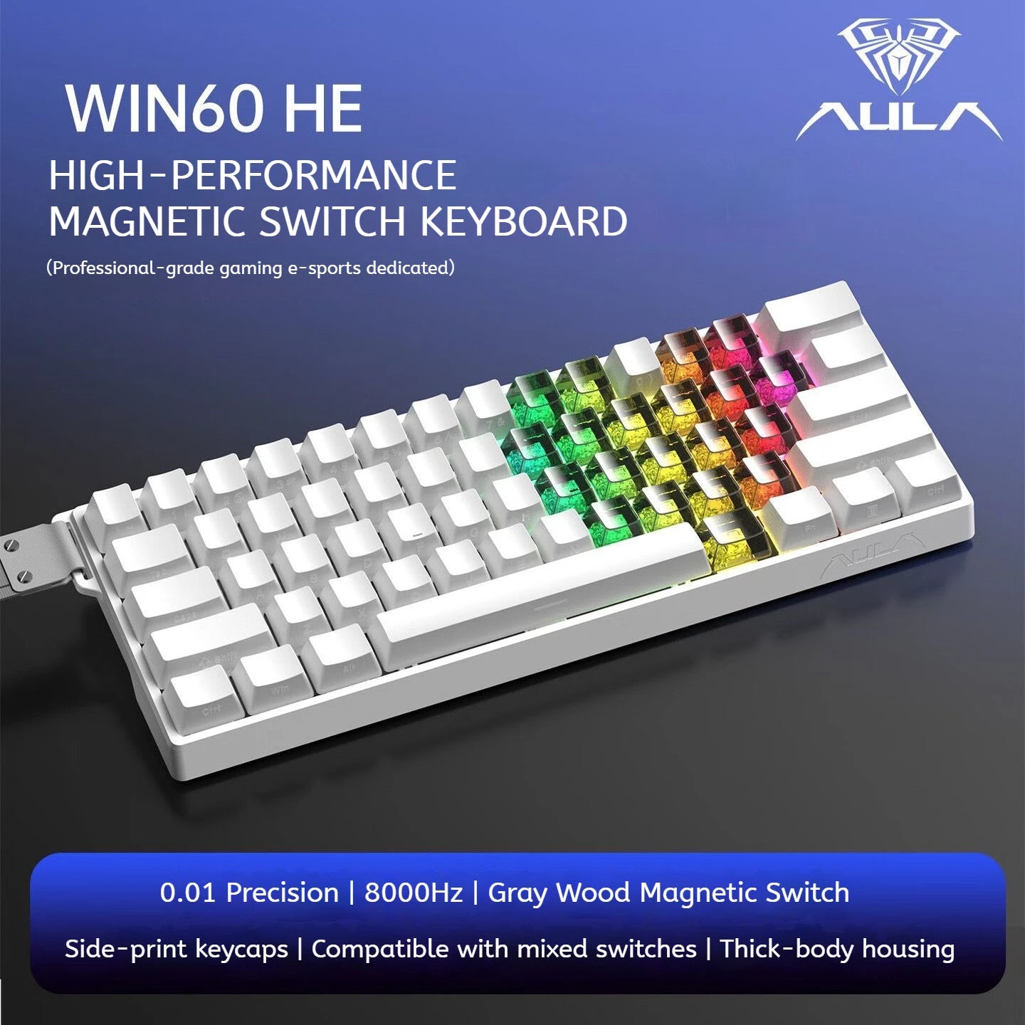 AULA WIN60 HE Magnetic  Keyboard Wired Trigger 8K Return Esports Gamer Customize RGB Mechanical Gaming Keyboard