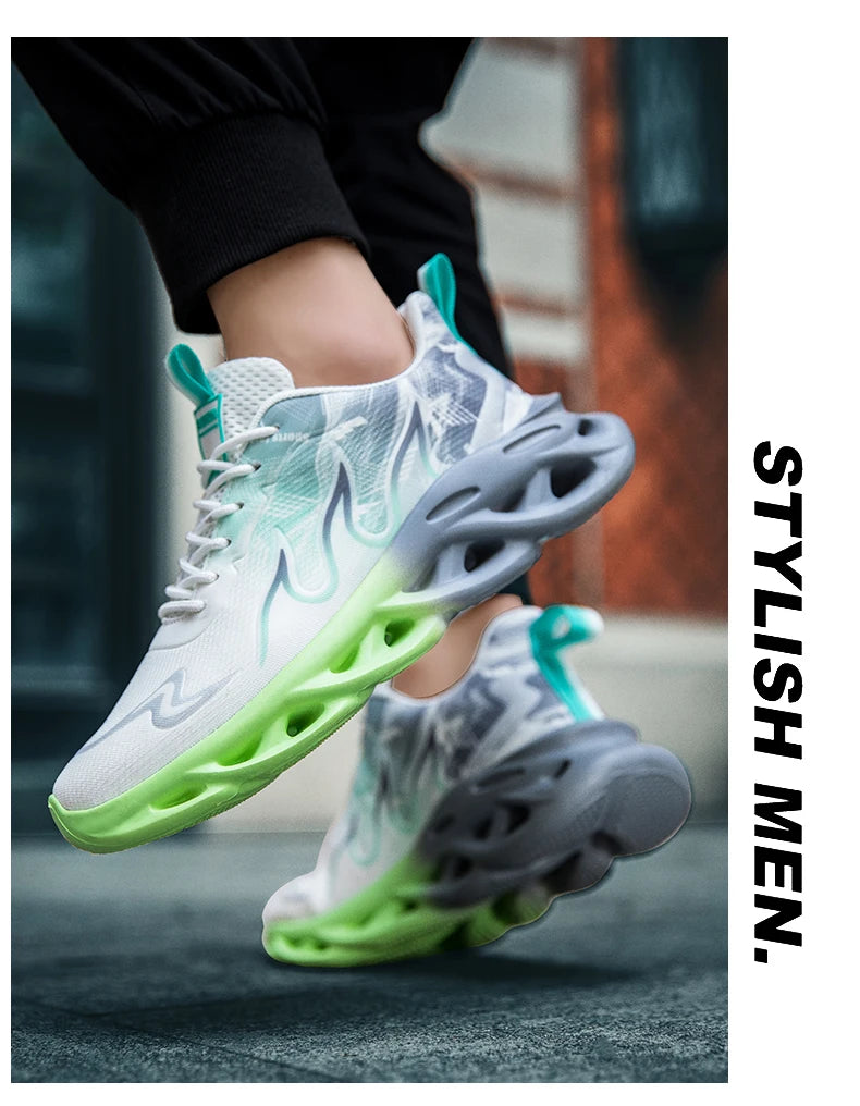 Men's Running Shoes Breathable Mesh Sports Shoes Cushioned Casual Sneakers Lightweight Comfortable Tennis Shoes Athletic Footwear
