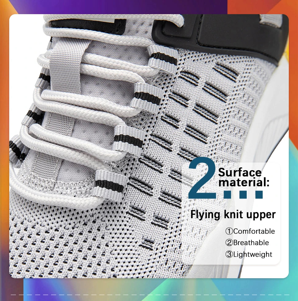 Baasploa Men's Running Shoes Brand, Male Designer Mesh Casual Sneakers, Lightweight Lace-Up New Male Outdoor Sports Tennis Shoes