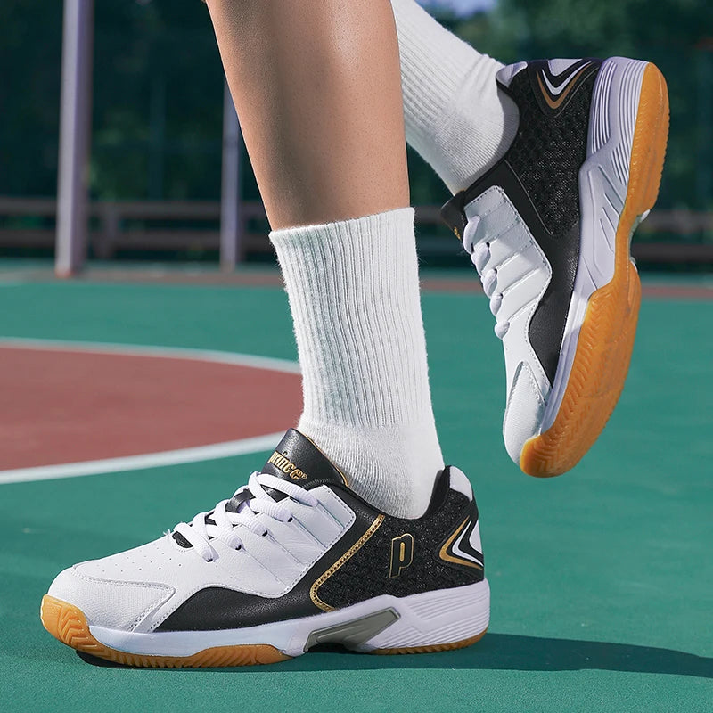 Professional Men Women Leather Badminton shoes Couple Anti-Slip Training Sneaker Lightweight Tennis Shoes Volleyball sport shoes