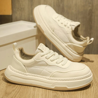 Ultraleichte atmungsaktive Mesh-Sneaker für Herren 2025 – modische Freizeitschuhe mit dicker Sohle, komfortable Schnür-Trainer für tägliche Spaziergänge