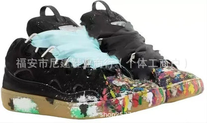 Bequeme Skate-Schuhe mit hohem Absatz, dicker Sohle, lässige sportliche Dad-Bag-Schuhe im vietnamesisch-kambodschanischen neuen Stil, geknotet, zum Hineinschlüpfen