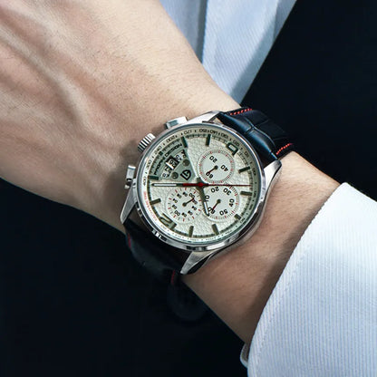 Orologio cronografo PAGANI DESIGN da uomo al quarzo multifunzione, stile militare da pilota