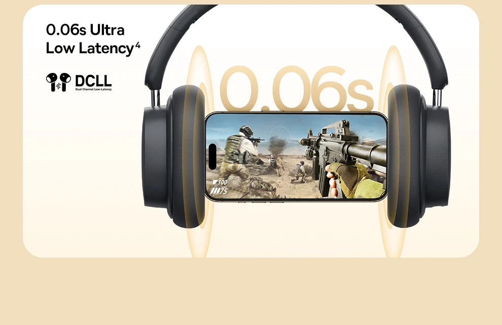 Baseus Wireless Bluetooth 5.3 Over-Ear Headphones – HiFi 40mm Driver, 70H Playtime Foldable Headset with Spatial Audio
