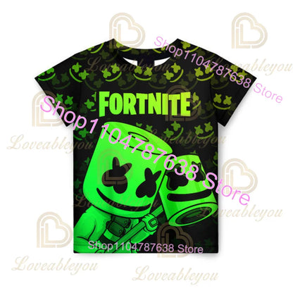 2-teiliges Set F-Fortnited Victory 3D-T-Shirt und Shorts für Kinder, Oberteile für Mädchen und Jungen, Battle-Royale-Kleidung, Harajuku-Tees, Hero-Kinder-T-Shirt