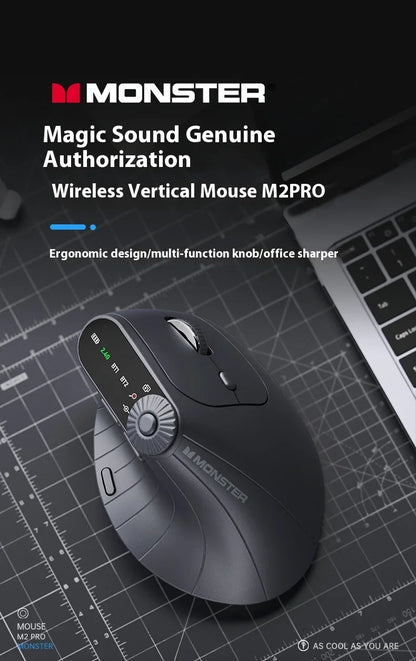 Monster M2 PRO MAX Gaming Mouse Rechargeable Dual Mode DPI Lightweight Custom & Comfortable Ergonomic Wireless Mouse Sensitive