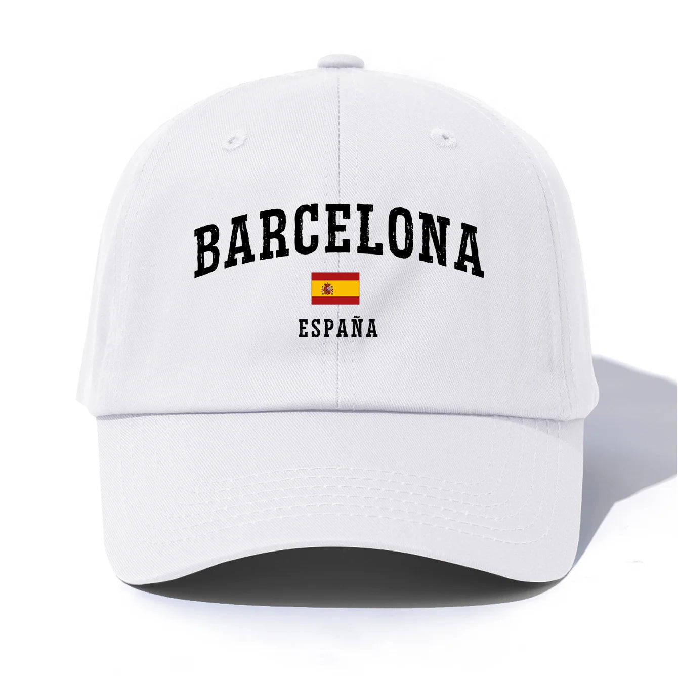 1pc BARCELONA Print Baseball Cap for Adults,Minimalist Retro Style Casual Soft Adjustable Dad Hat,Perfect As Gift