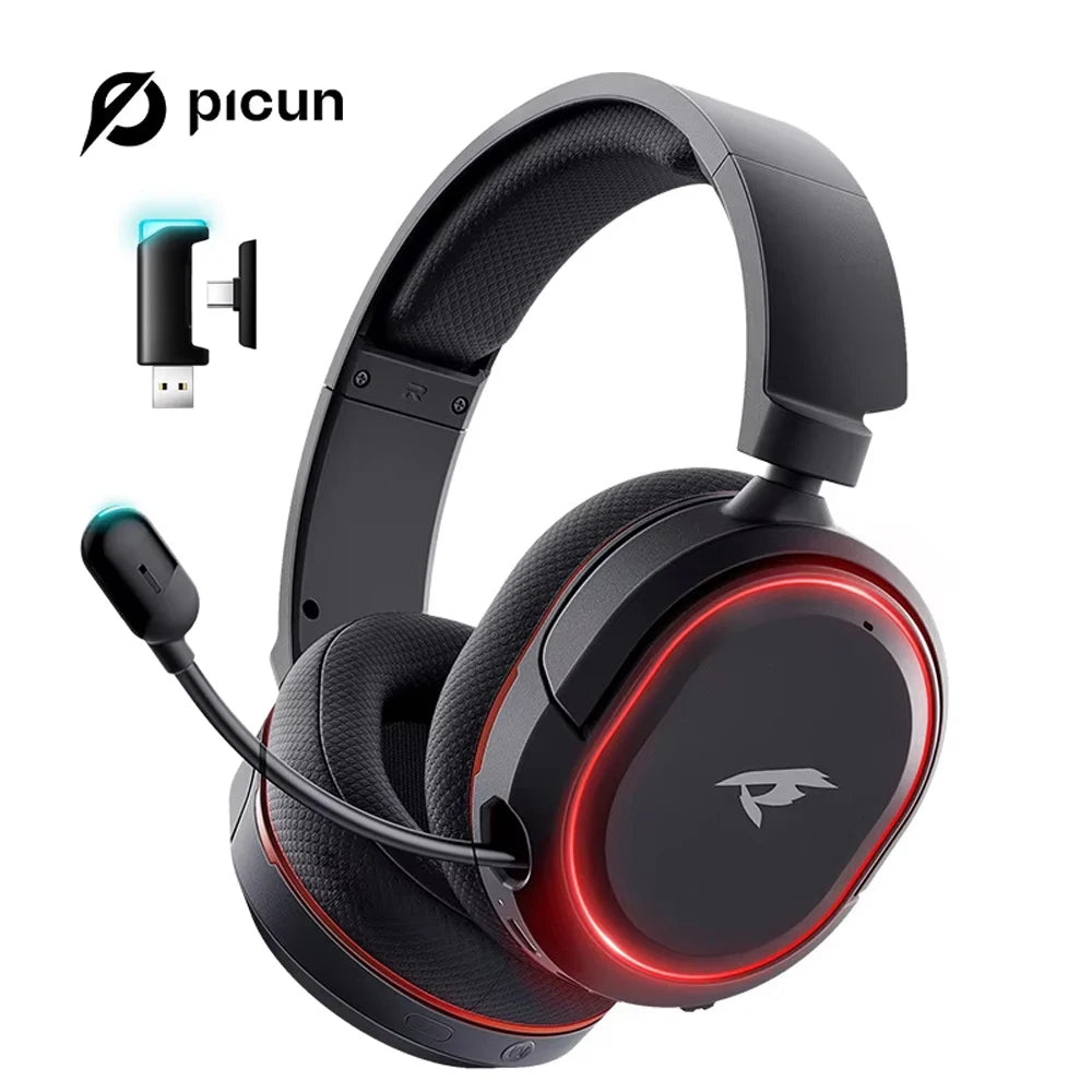 Auriculares gaming inalámbricos Picun G2 Bluetooth 5.3 – Sonido envolvente 7.1, micrófono ENC, batería de 100H y baja latencia para PC, PS5, PS4, Switch y móviles