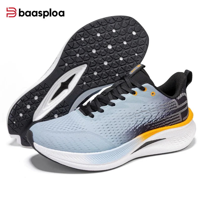 Baasploa Men Jogging Sports Shoes Carbon Plate Professional Cushioning Sneakers Male Outdoor Breathable Non-Slip Running Shoes