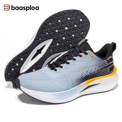 Baasploa Men Jogging Sports Shoes Carbon Plate Professional Cushioning Sneakers Male Outdoor Breathable Non-Slip Running Shoes