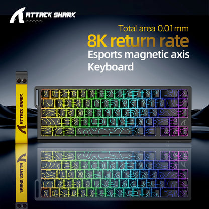 Magnetische Switch-Tastatur ATTACK SHARK X68HE kabelgebunden und FREEWOLF F68 kabelgebunden F68Pro kabellos für Pro-Gaming 8K Hz 0.01mm Rapid Trigger