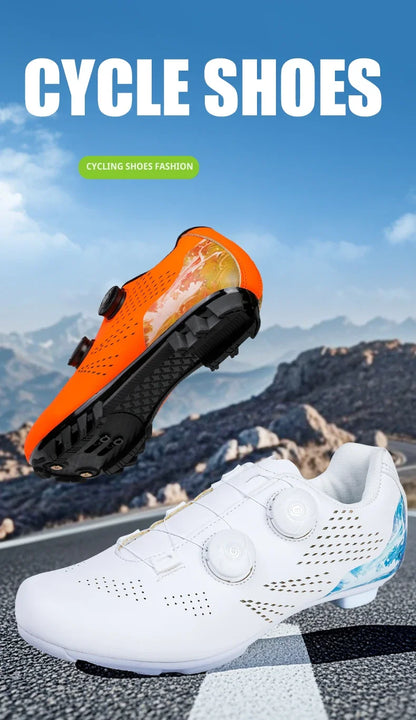 Professioanal Men Road Cycling Sneakers Bike Shoes SPD MTB Sole Flat Racing Speed Trail Mountain Bicycle Footwear Pedal Sports