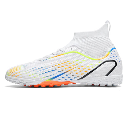 Zapatillas de fútbol para hombre, botas de fútbol profesionales para césped y futsal, unisex, para partidos en césped y entrenamiento al aire libre, tacos antideslizantes y transpirables