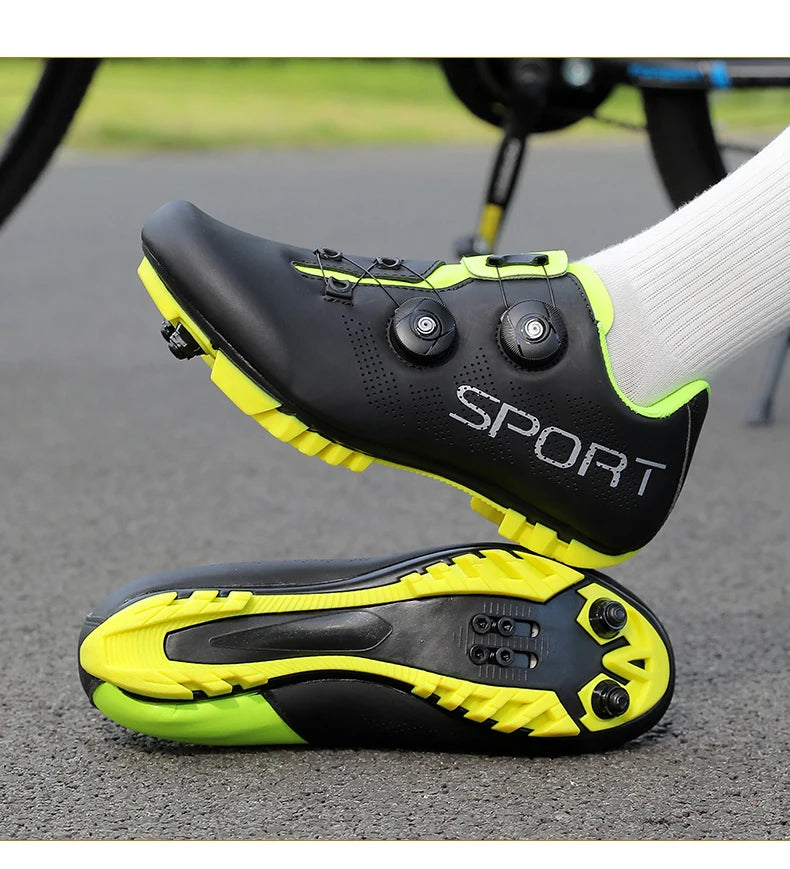 Ultra-Light Cycling Shoes, Breathable and Lightweight, SPD-Compatible Hard Soles for Road Mountain Bike Competition Training