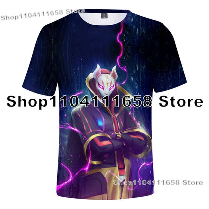 Banana Peely T-Shirt Damen-Tee Kinder F-Fortnite T-Shirt für Herren mit 3D-Druck, Battle-Royale-Game-Sommertop, Geburtstagsgeschenke