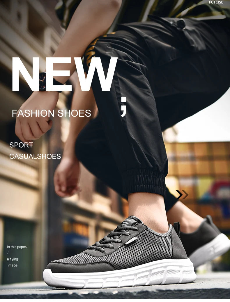 Men's Summer Sneakers Casual Running Shoes Breathable Walking Mesh Lightweight Sports Shoes Comfortable Fashion Shoes Zapatillas