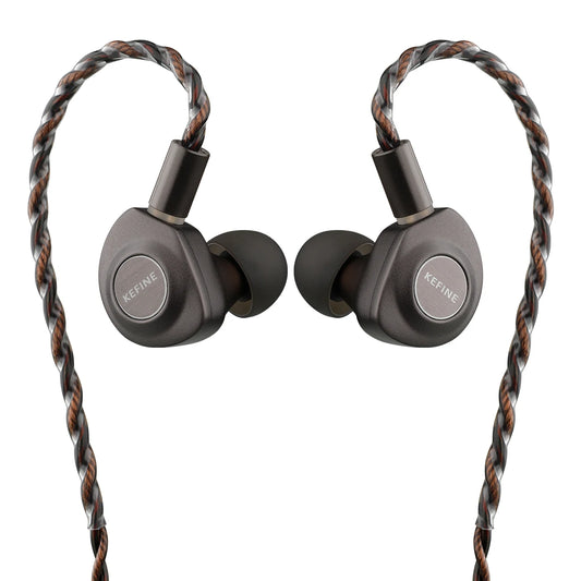 KEFINE Delci 10mm DLC+PU Diaphragm Dynamic Driver Hifi Wired IEM Earphones with CNC Metal & Detachable 0.78mm 2pin 3.5mm Cable