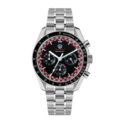 Orologio da uomo Watchdives New Wd1863 al quarzo VK63, cronografo con vetro zaffiro bombato, impermeabile, 39 mm, in acciaio, top brand, orologio business di lusso