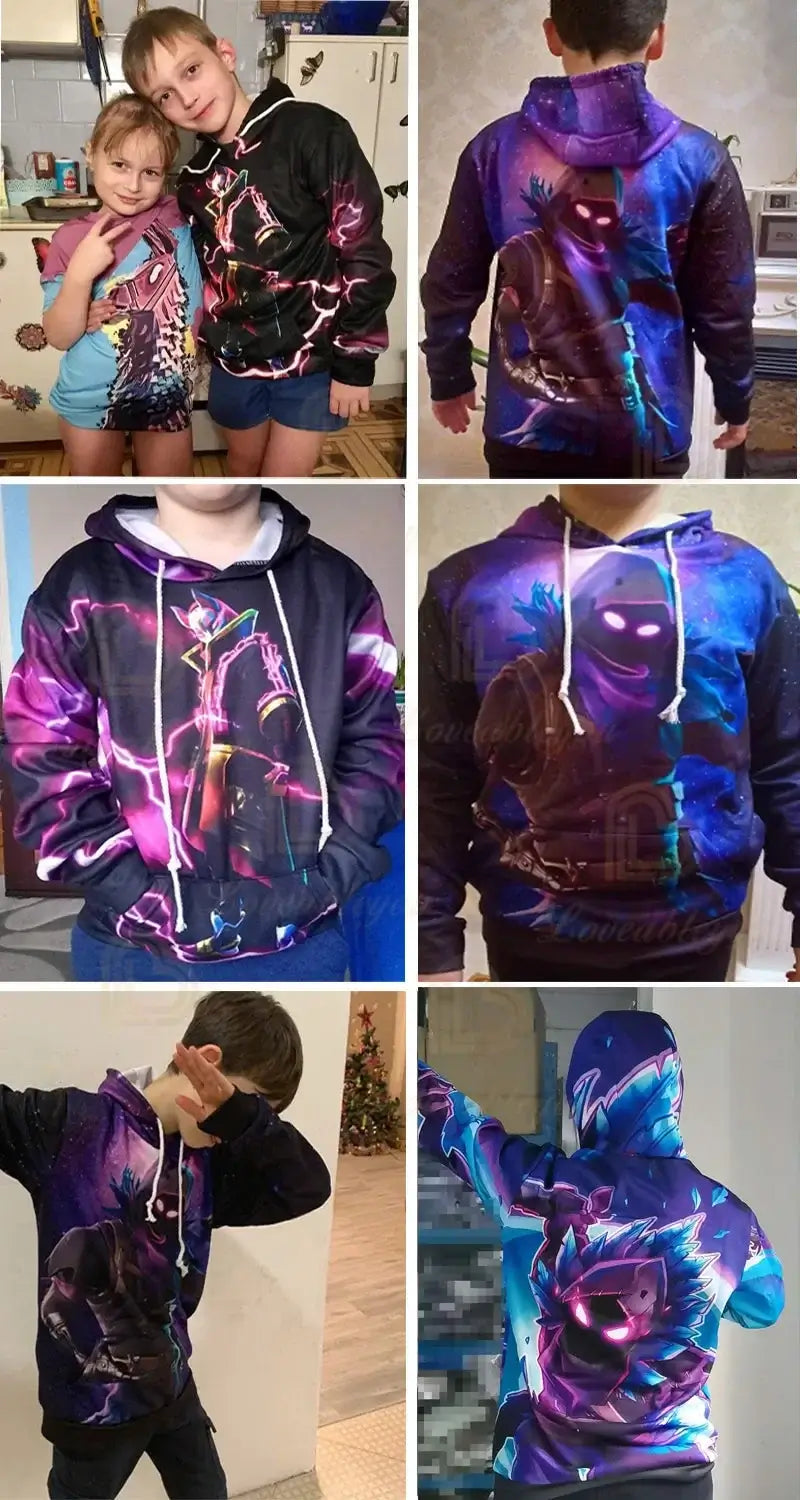 Fortnite jongens coole helden cosplay-hoodie, cartoon-sweatshirt, kinderkleding, lente/herfst babyjas, kinderjack met capuchon