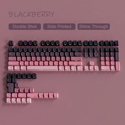 Nuovi keycap per tastiera meccanica da gaming 60/64/84/98/108 con switch MX, 135 tasti, profilo OEM, PBT, incisione laterale, sfumatura rosso e nero