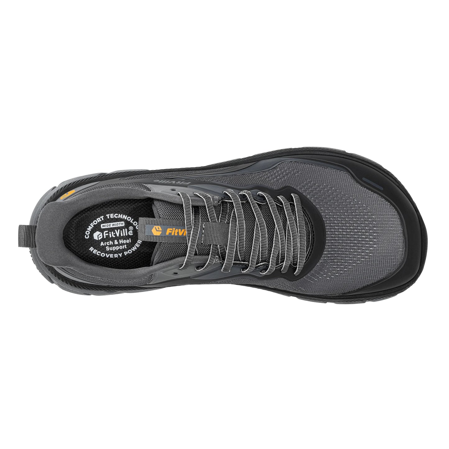 FitVille Men's Wide Toe Box Shoes, Cushioned Sneakers, Non-Slip, Lightweight, Breathable Running Shoes for Swollen Feet