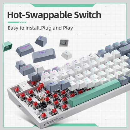 MACHENIKE K500 mechanische Tastatur – kabelgebundene Gaming-Tastatur K500-B94, Hot-Swappable, 94 Tasten, 90%-Layout, RGB-Hintergrundbeleuchtung für PC und Laptop