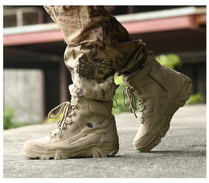 Men Tactical Boots Desert Waterproof Work Safety Shoes Hiking Shoes Ankle Men Outdoor Boots