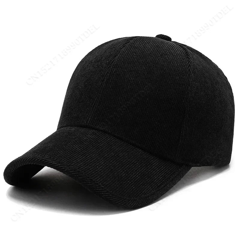 Trendy ArmyGreen Winter Baseball Caps For Men Luxury Women Corduroy Cap Snapback Hip Hop Trucker Hats Casquette Homme
