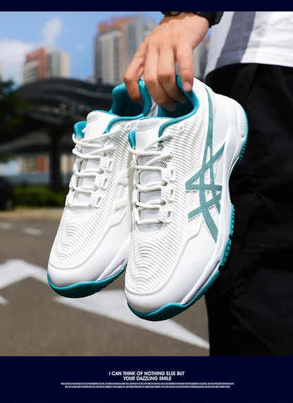 Men and Women Badminton Shoes Table Tennis Shoes for Volleyball Handball Sports Sneakers Anti-Skid Mesh Breathable Field Training