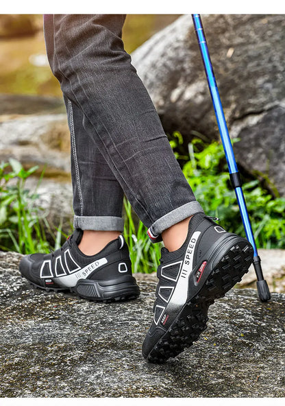 Men’s Hiking Shoes Waterproof Outdoor Lace-Up Sports Shoes Women’s Bicycle Casual Shoes Non-Slip Field Tactical Training Shoes