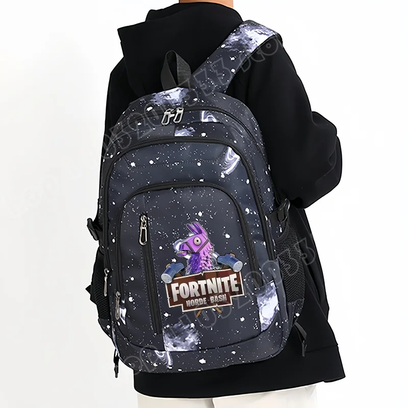 Раница Fortnite Starry Sky с голям капацитет, водоустойчива чанта за лаптоп с принт на игрови персонаж, ученическа раница за момчета и момичета за връщане в училище