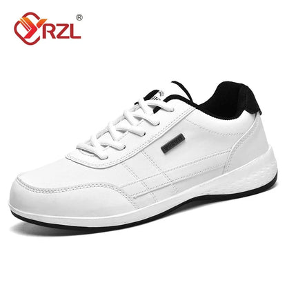 YRZL Herren-Schuhe Frühling Herbst Wasserdichte Walking-Sneaker Freizeit-Herren-Ledersportschuhe Rutschfeste Tennis-Schuhe für Herren
