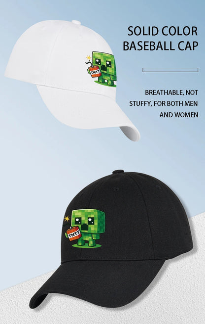 1 Creeper Pattern Baseball Cap | Unisex Hip-Hop Cap, lightweight and form-fitting, perfect for travel and casual wear year-round