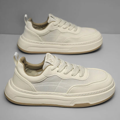Ultraleichte atmungsaktive Mesh-Sneaker für Herren 2025 – modische Freizeitschuhe mit dicker Sohle, komfortable Schnür-Trainer für tägliche Spaziergänge