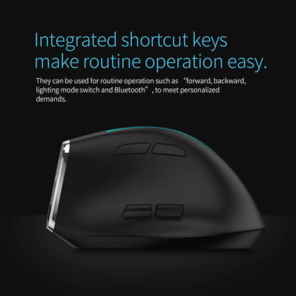 ZELOTES F36 Vertical Wireless Mouse Bluetooth Ergonomic Mice Rechargeable Programmable Gaming Mouse 2.4G 2400DPI for Laptop PC