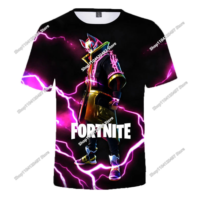 Fortnite 3D Printed Short Sleeve T-Shirt Game Cartoon Print Battle Royale Adult Kid Clothes Kids T-shirt Harajuku T-shirt